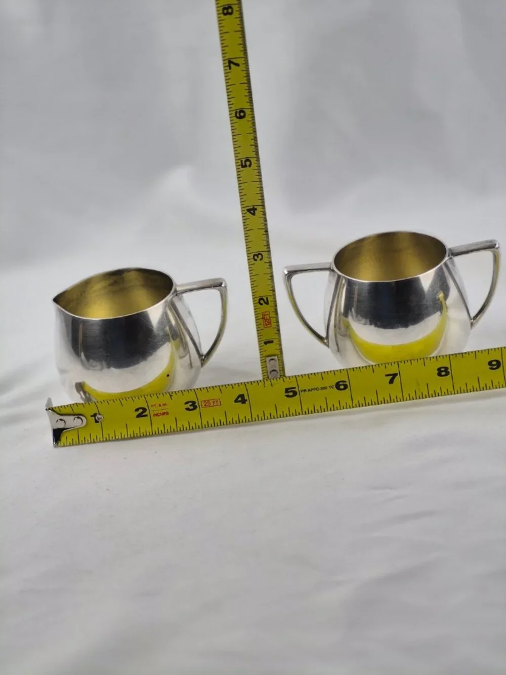 Mid Century Empire Crafts Quadruple Silver Plated Creamer & Sugar Bowl Set